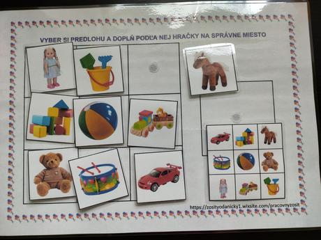 Priraďovačka s hračkami,