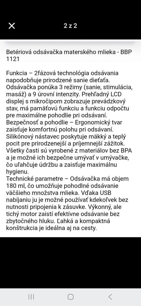 2fazova odsavacka mlieka, 