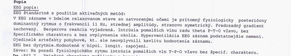 Pomôže mi niekto s výsledkami EEG?