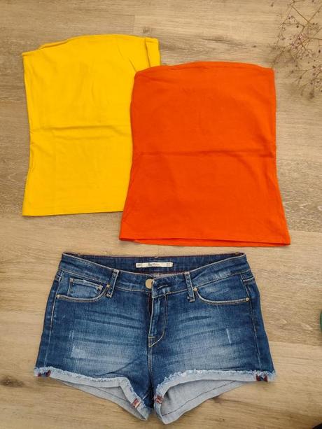 Set tielka a džínsové šortky, zara,s