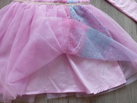 Dúhové lesklé šaty s jednorožcom 98, primark,98