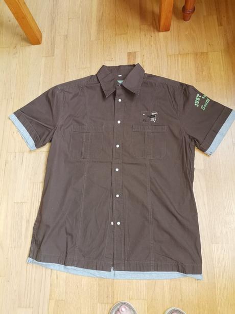 Tmavohnedá pánska košeľa, knoflikove zapinanie, l