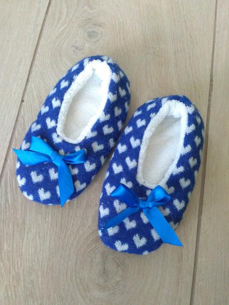 Teplé papučky s mašličkou a srdiečkami, f&f,22