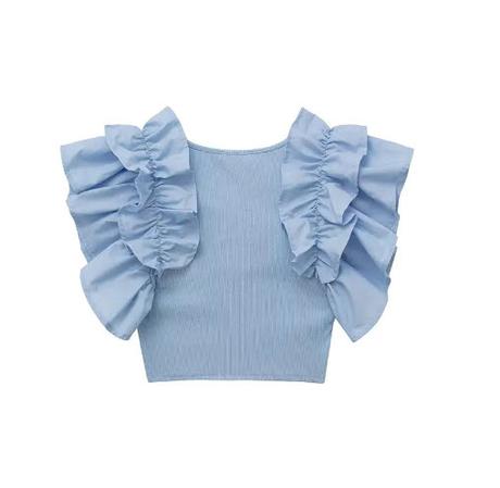 Krásny rebrovaný crop top značky zara, zara,s