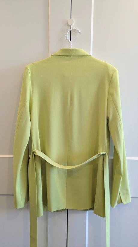 Limetkové sako s opaskom bershka, bershka,xs