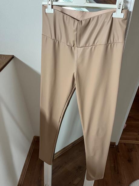 Hnedé koženkové nohavice, l