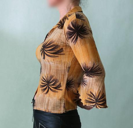 Elastická blúzka s palmami a striebornou nitkou, abercrombie&fitch,s