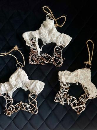 Vianočné ozdoby hviezdy 3 kus, 