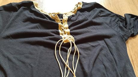 Tmavomodré šaty s hnedou, m