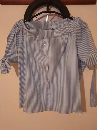 Modro-biela pružkovaná blúzka, 36