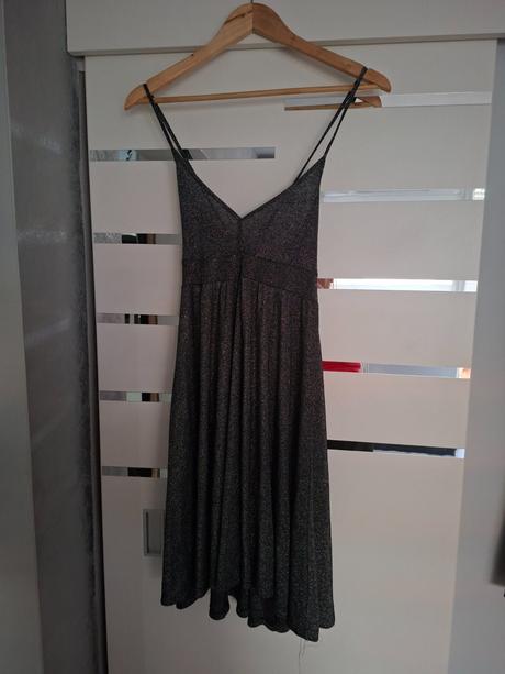 Šaty čierno strieborné, h&m,38