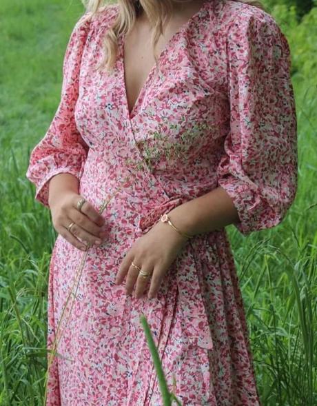 Ružové kvetované zavinovacie šaty, only, m/38, only,m