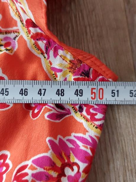 Oranžové vzorované šaty, c&a,42