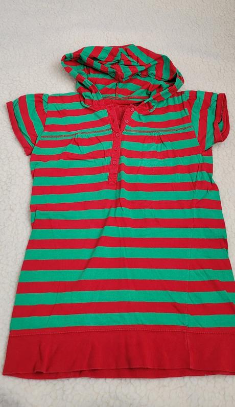 Prúž.tričko s kapucňou, xs