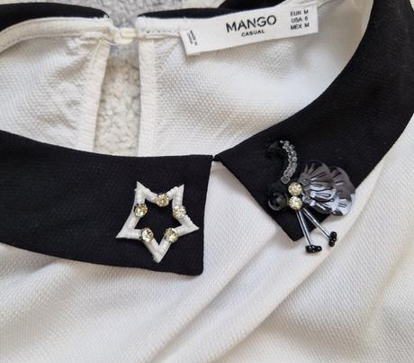 Mango blúzka s ozdobným golierom, mango,m