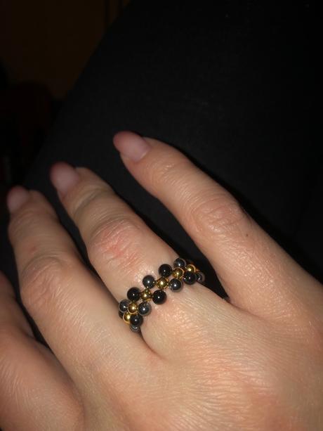 Prsten hematit+ónyx,