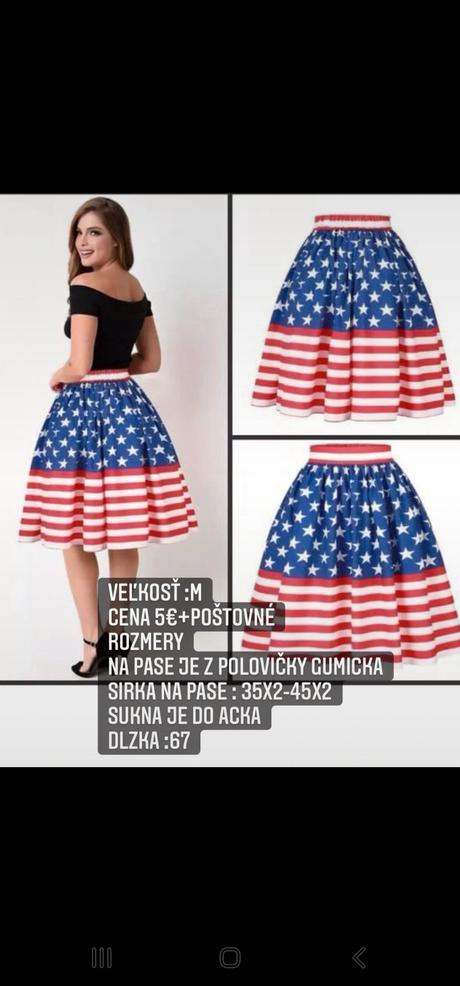 Dámska americká sukňa do acka, m