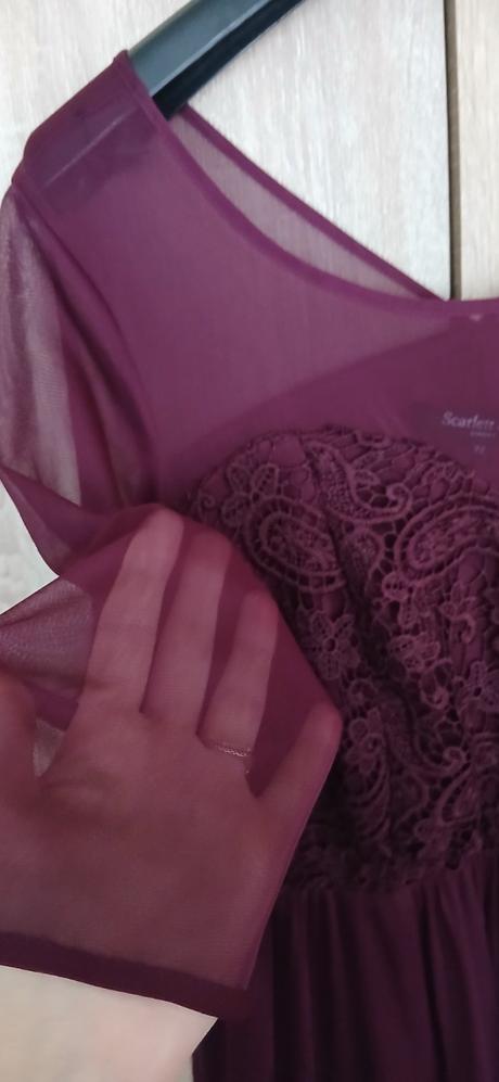 Bordove spolocenske saty xxl scarlett &jo, xxl