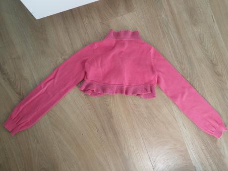 Ruzove bolerko s trblietavymi volanikmi, h&m,116