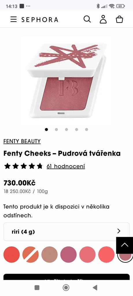 Fenty cheeks - púdrová licenka, 