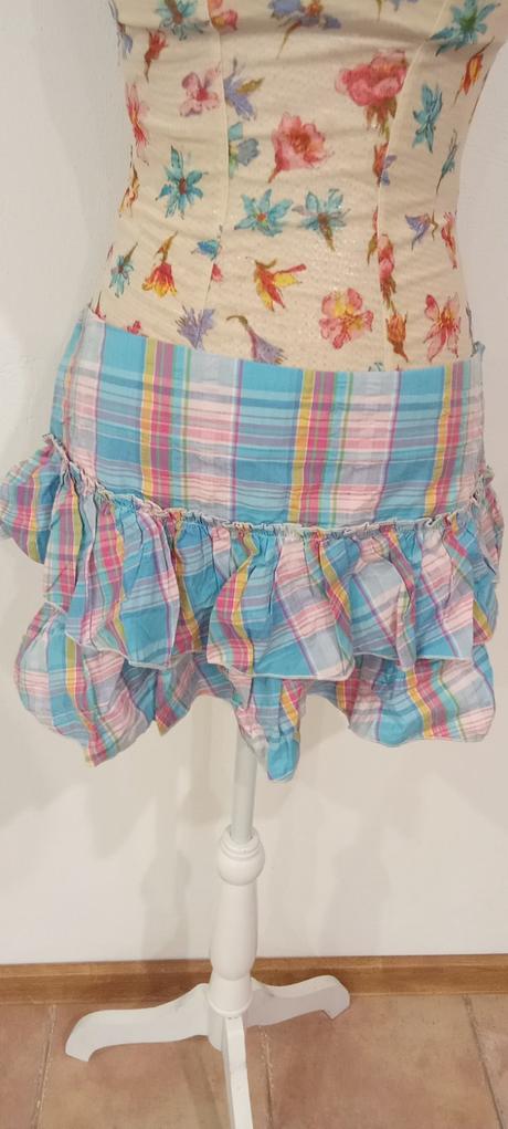 Kockovana módna sukna, fishbone,m