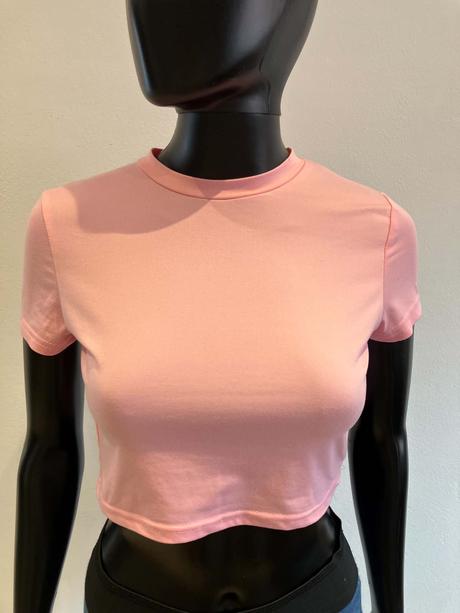 Dámske crop top tričko ružové, s