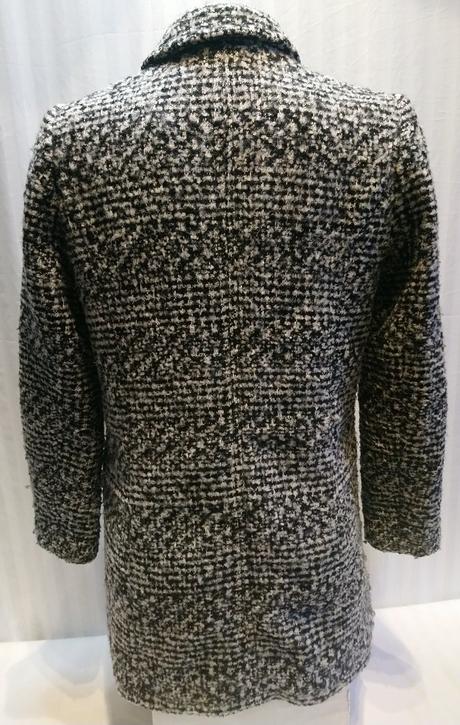 Čierno bielosivý acrylovo vlnený kabát orsay 36/38, orsay,38