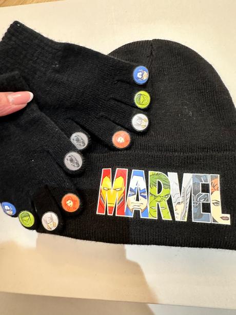 Čiapka a rukavice pre chlapčeka marvel, značka h&m, h&m,56