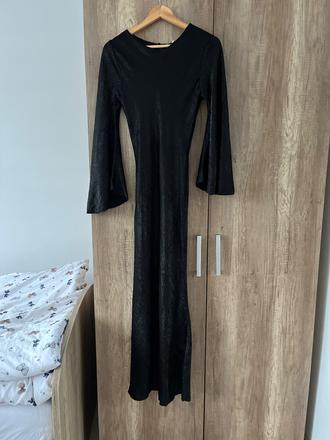 Čierne metalické šaty, s