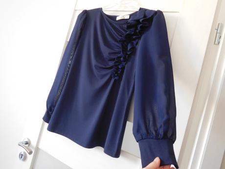 Blúzočka pružná s tilovým rukávom, 36/38 v,, 38