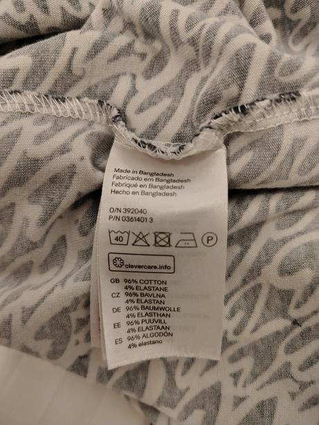 Dámsky čierno biely elastický top, h&m, xxxl, h&m,xxxl