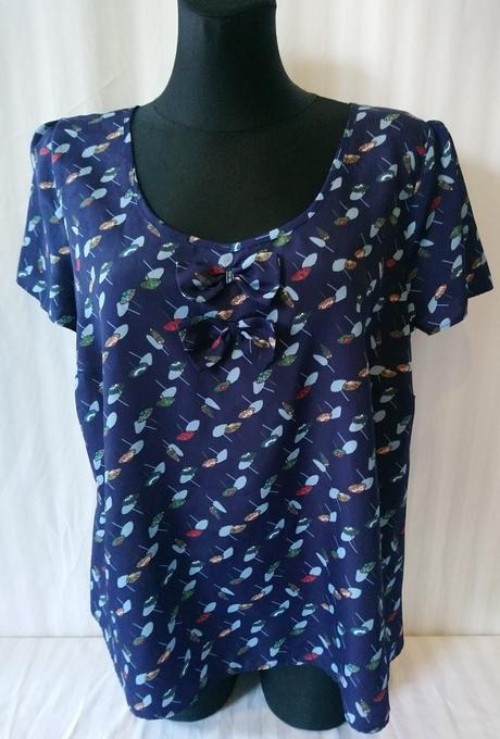 Dámsky modrý top s farebným motívom, george, george,l