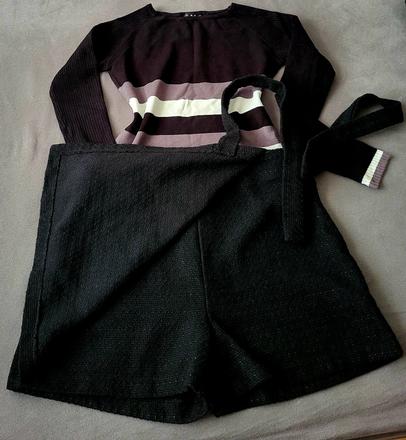 Krásny zimný hrubý skort+sveter, s