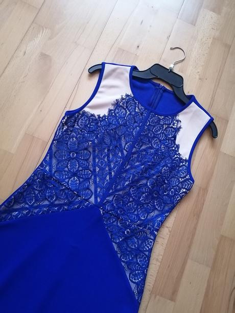 Kráľovské modré spoločenské šaty, s