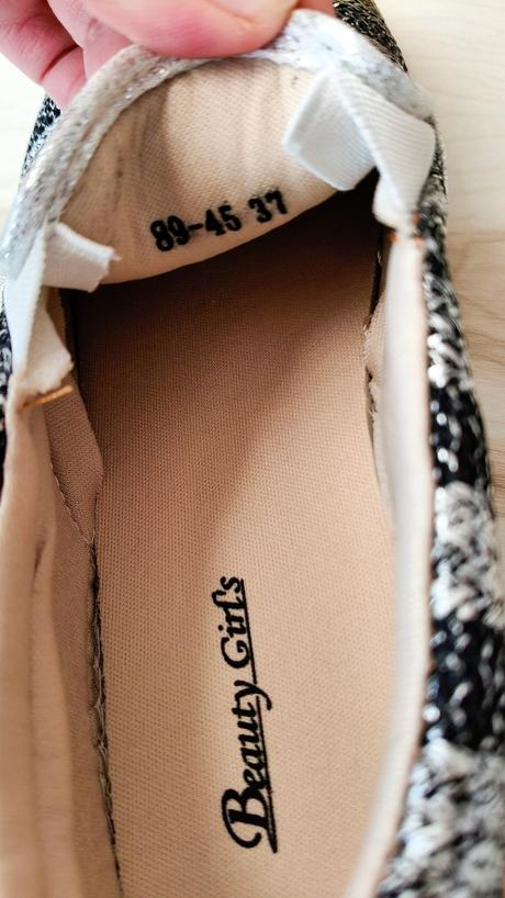 Espadrilky strieborno-čierne, 37