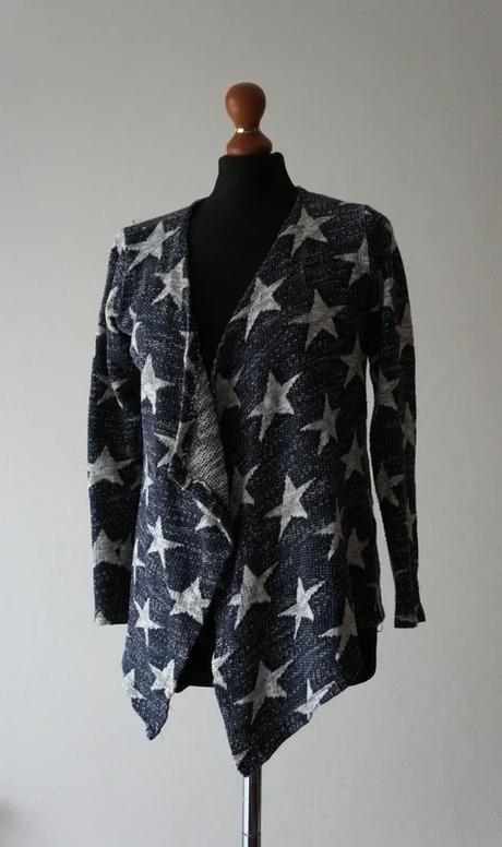 Dámsky prekladaný kardigán s hviezdami, hema,xs