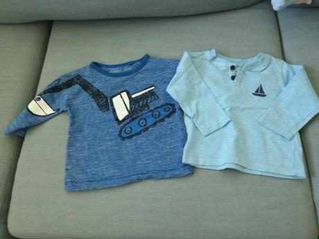 Tričko dlhý rukáv, bager a plachetnica, next,74