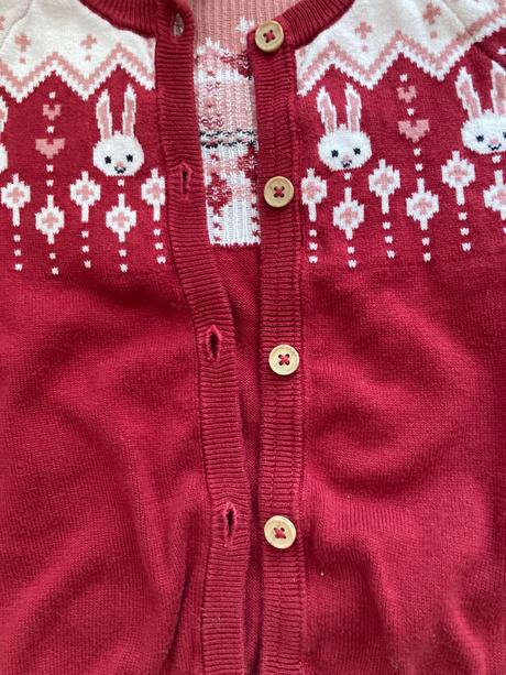 Vianočný kardigan/sveter lindex zajaciky, lindex,110