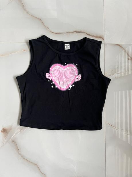 Tričko crop 1x oblečené, 158