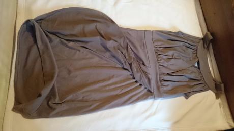 Úpletové béžovo hnedé šaty s/m, zaujímavý dekolt, bonprix,s