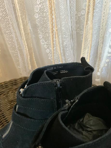 Topanky z brusenej kože na zips, zara,36