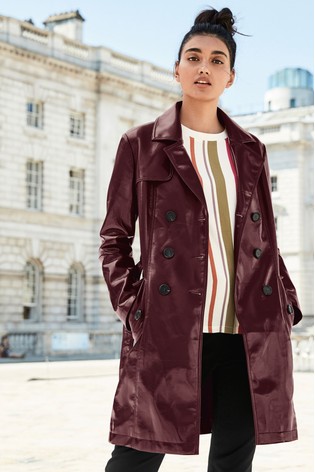 Bordový lakovaný kabát, next,40 / l