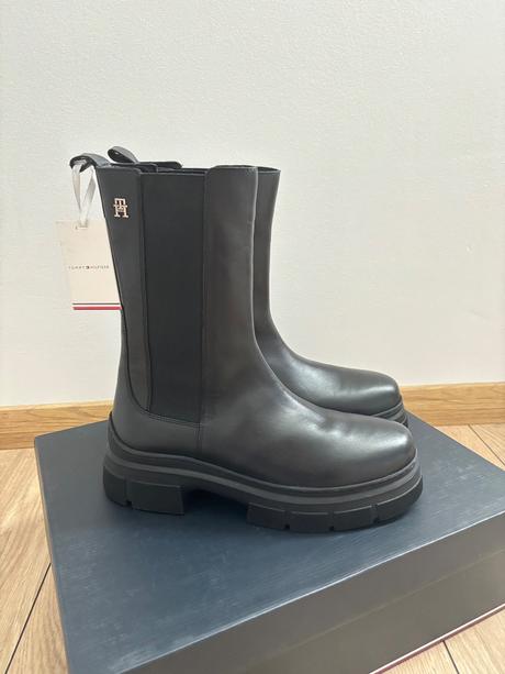 Kožené topánky tommy hilfiger, tommy hilfiger,40