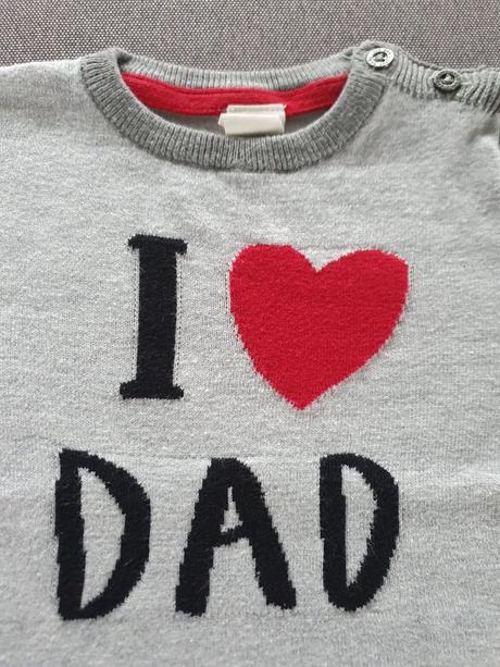 Pulóvrik i love dad, h&m,80