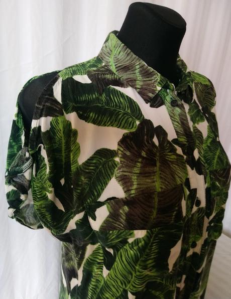 Dámska predĺžená blúzka so zeleným vzorom, topshop, topshop,l