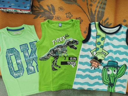 Letné tričká bez rukávov 3 ks, 122