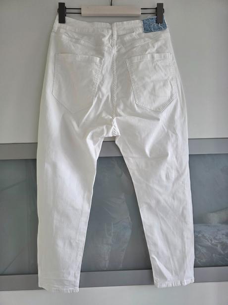 Biele elastické rifle made in italy l/xl, l