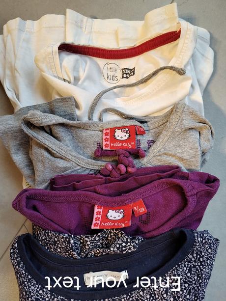 5 tričiek s dlhým rukávom, 128