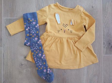 Šaty f&f 12-18m + pančuchy tchibo, f&f,80