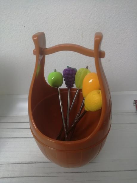 Párty vidličky ovocie-sada s košíkom, 